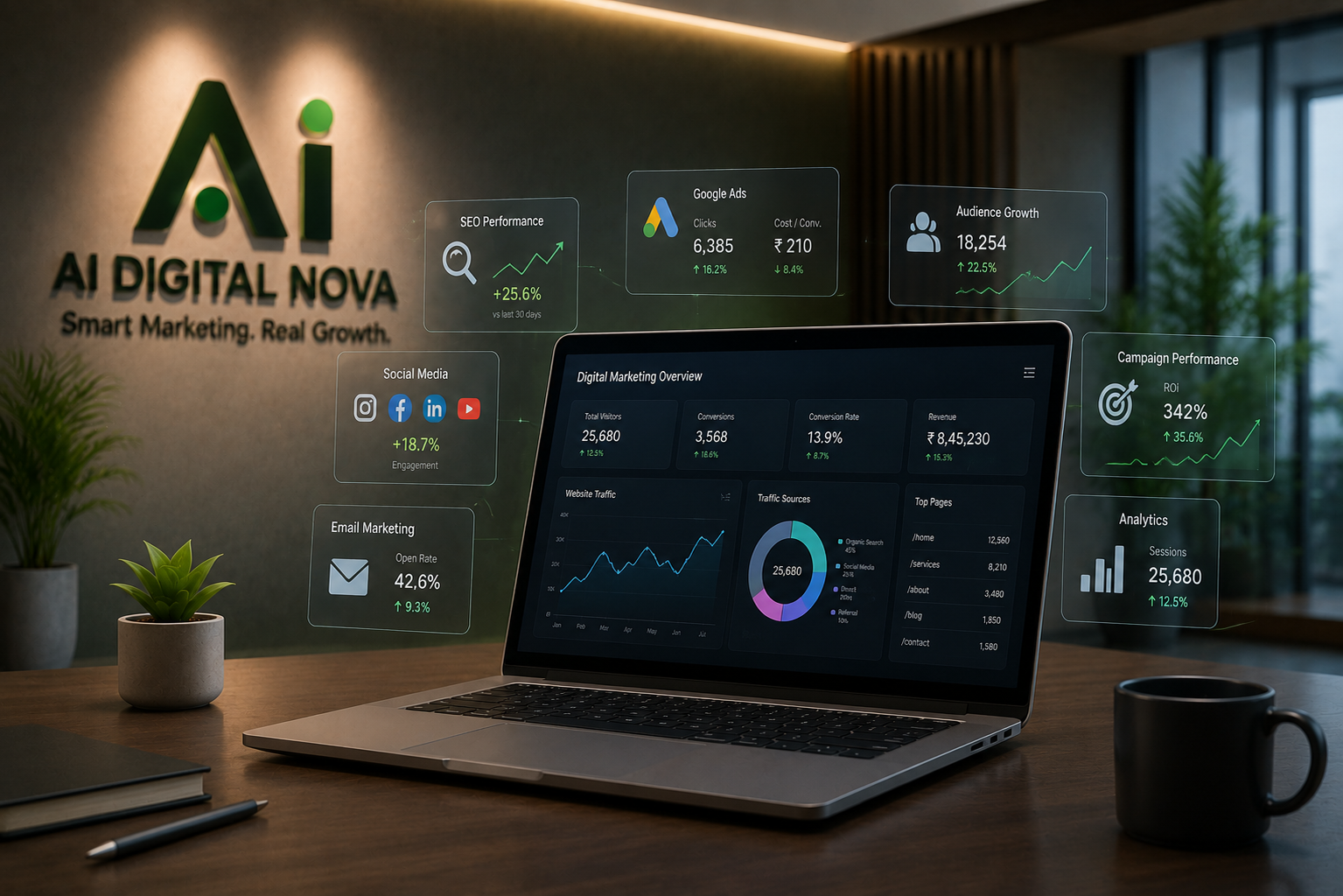 AI Digital Nova digital marketing workspace